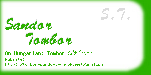 sandor tombor business card